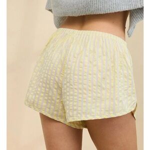 Aerie Off-Duty Seersucker Boxer cozy yellow